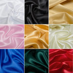 tissu satiné polyester blanc noir vert bleu moderne décoration couture rideaux robes