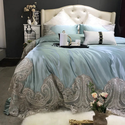 Parure de lit coton Tencel jacquard noire