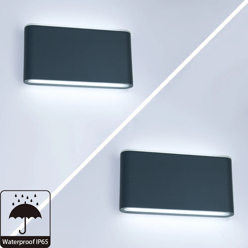 applique murale led moderne gris blanc verre trempé éclairage extérieur hydrofuge 2492000lm