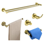 ensemble accessoires salle bain doré acier inoxydable porte serviette savon papier brosse