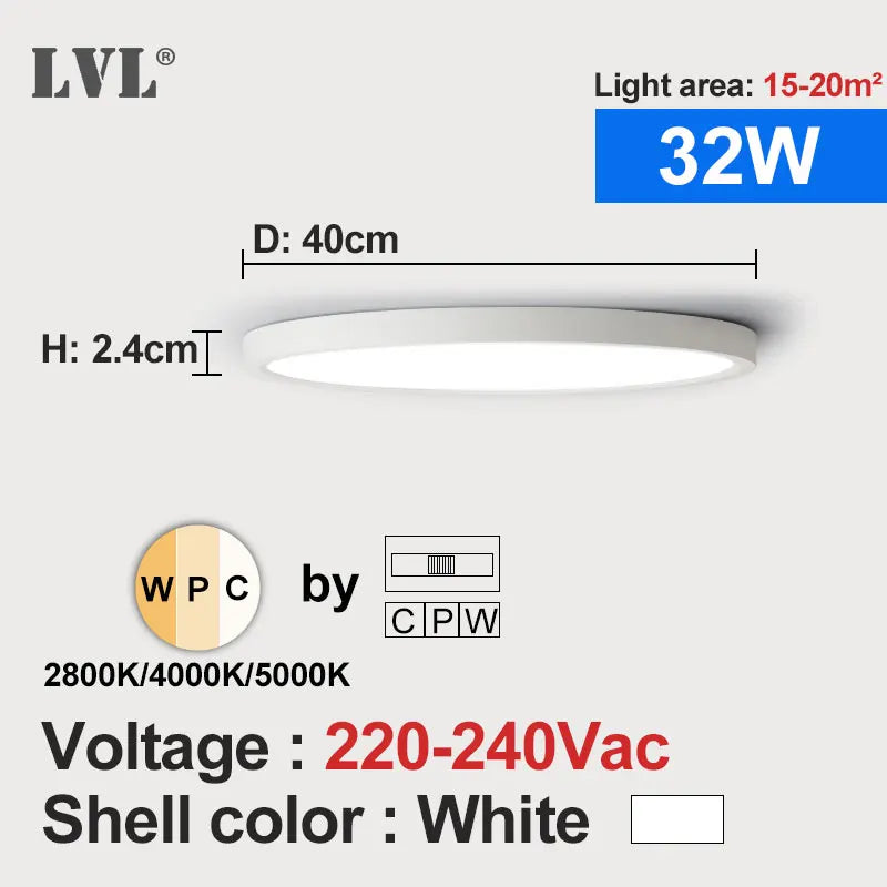plafonnier led moderne bois grainé blanc éclairage quotidien surface vis fixations