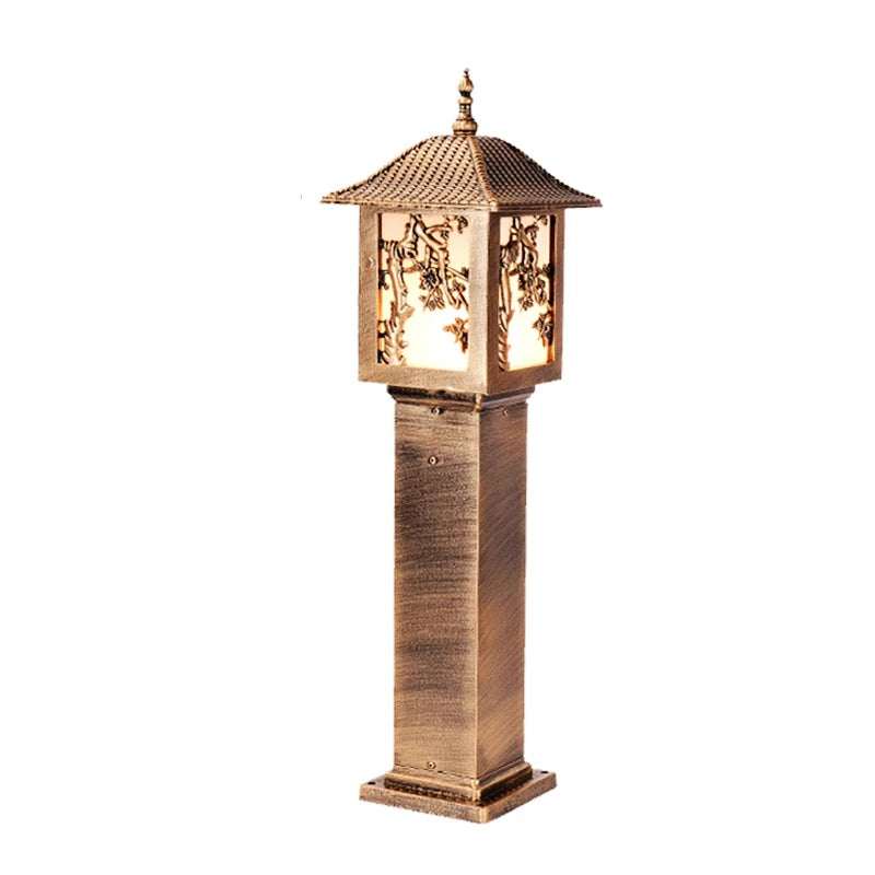 lanterne extérieure classique ornementale fer bronze noir éclairage jardin acier ip65 led