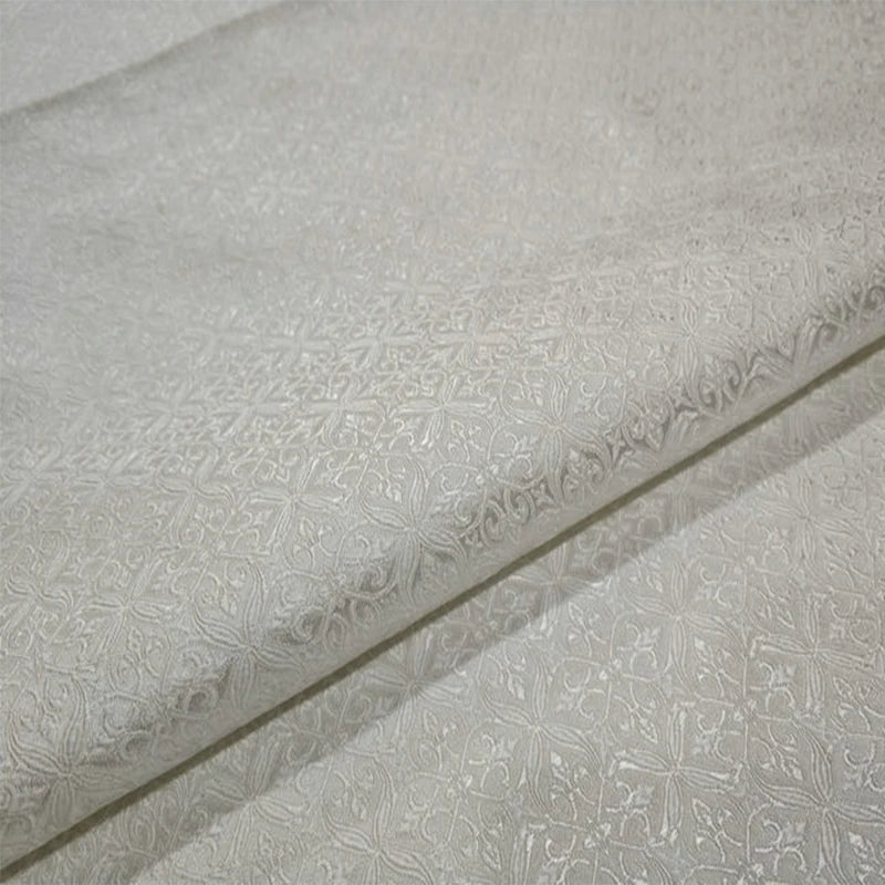tissu brocart polyester coton blanc motif floral classique biodegradable 73cm large rideau robe bricolage