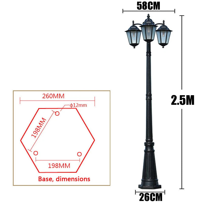 lampadaire or noir rétro classique éclairage public ip65 led alu certifié cccextérieur