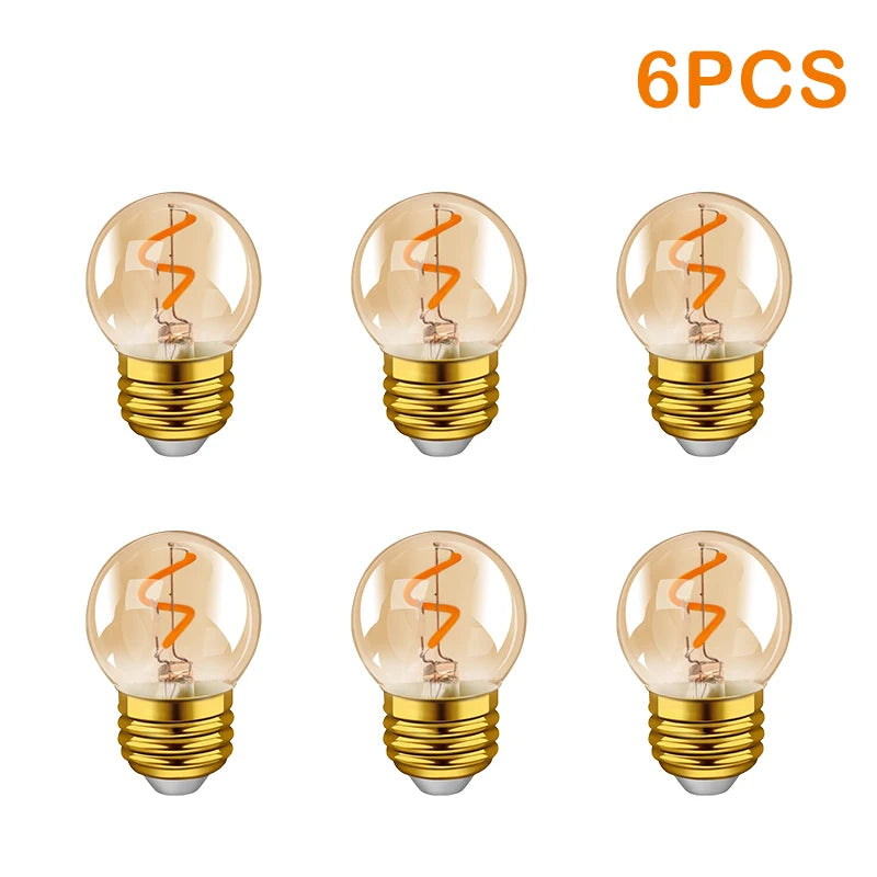 ampoule led filament spirale dorée vintage 220v e27 2200k 25000h dorée opaquée 40x60mm
