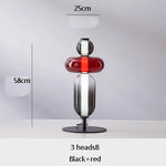 lampe sol moderne rouge blanc doré pied stable minimaliste vitrail led translucent