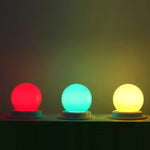 ampoules led e27 multicolore opalescentes moderne 360° rouge vert jaune bleu blanc rose orange