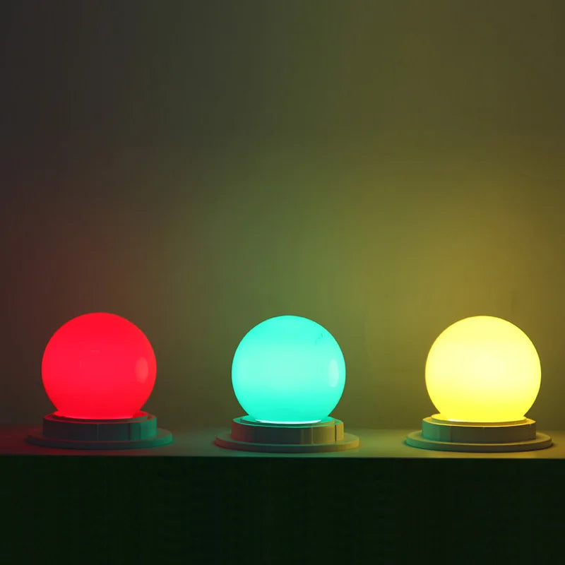 ampoules led e27 multicolore opalescentes moderne 360° rouge vert jaune bleu blanc rose orange