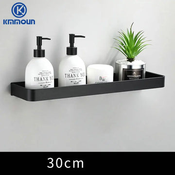 étagère murale salle bain aluminium noir blanc support rangement douche moderne clips fixations