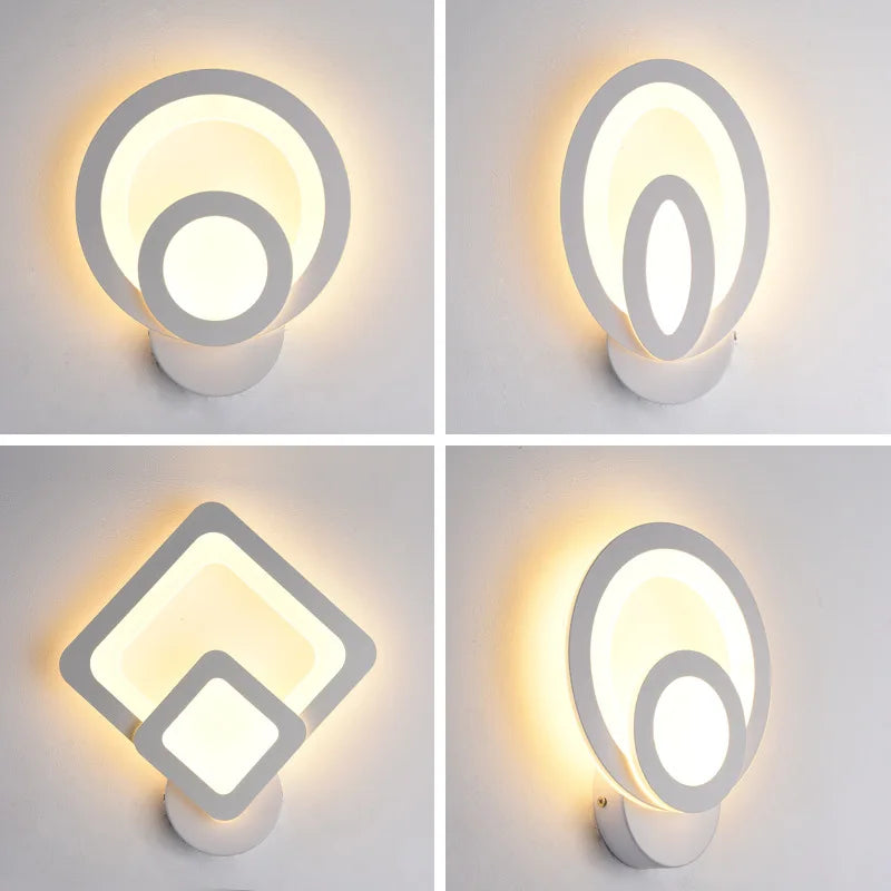 lampe murale moderne blanc circulaire minimaliste industrielle fixée mur LED