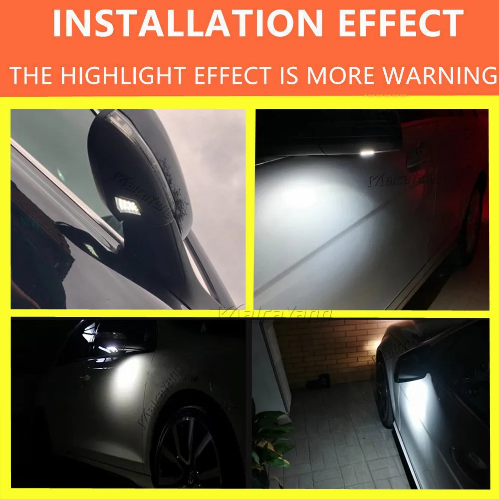 lampe led noir moderne clips connecteur électrique volvo jaguar miroir puddle lights 2400 lumens