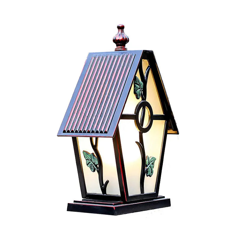 lampe jardin art nouveau feuilles stylisées noir vert beige ip65 ledextérieur résistante