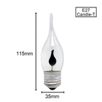 lampe led flamme noire transparente moderne e27 e14 3w 250 lumens 30000h
