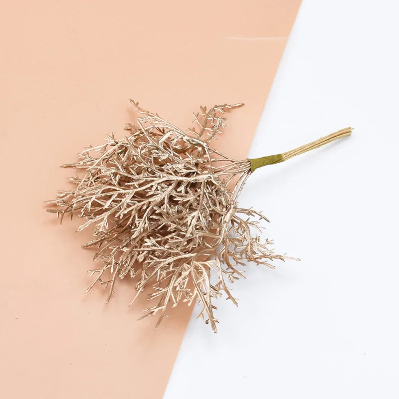 plantes artificielles or argent feuilles cèdre pin naturel decoration mariage exterieur branchées exposant