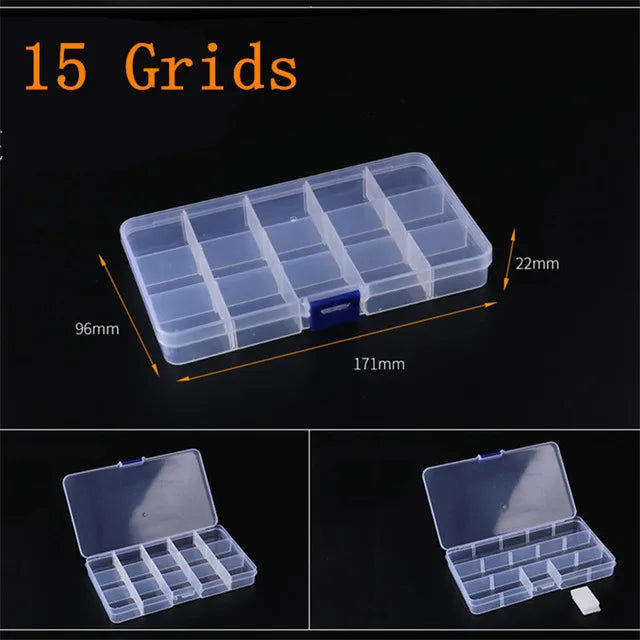 boîtes rangement transparentes modernes compartiments pliables poignées organisation bijoux vis pratiques plastique