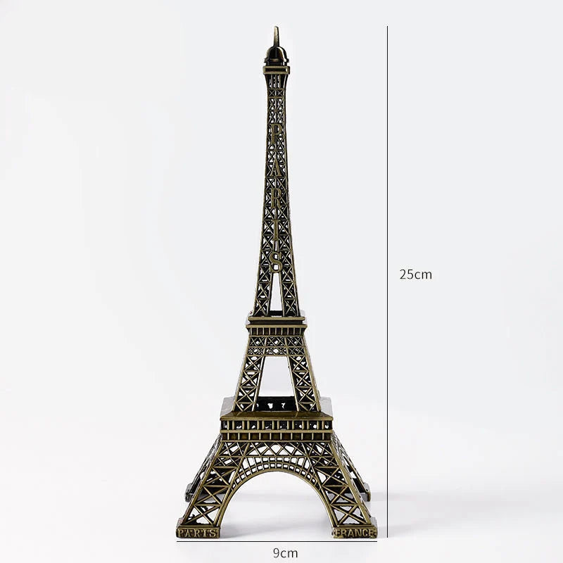 décoration intérieure statue liberté tour eiffel miniature architecture moderne ornement métal doré noël