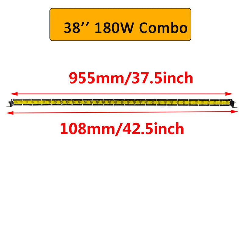 barre lumineuse led jaune moderne 13 20 32 38 inch ip67 vis protection