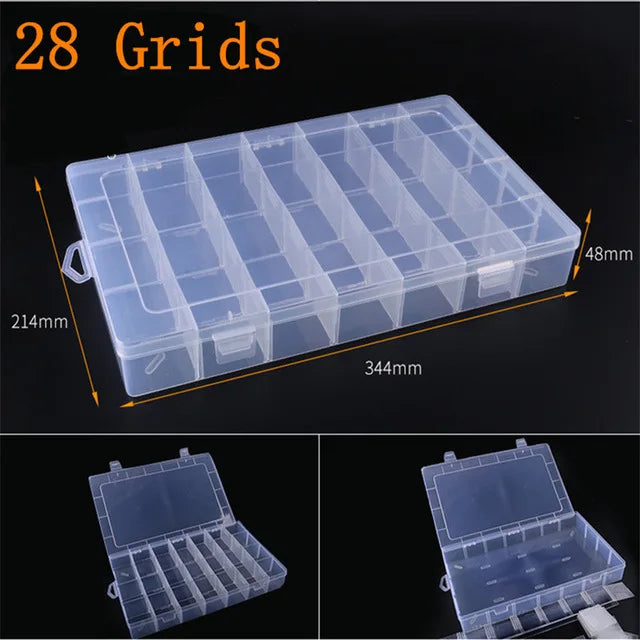 boîtes rangement transparentes modernes compartiments pliables poignées organisation bijoux vis pratiques plastique