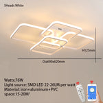plafonnier moderne blanc noir télécommande lumière dimmable branches aluminium pvcpvc