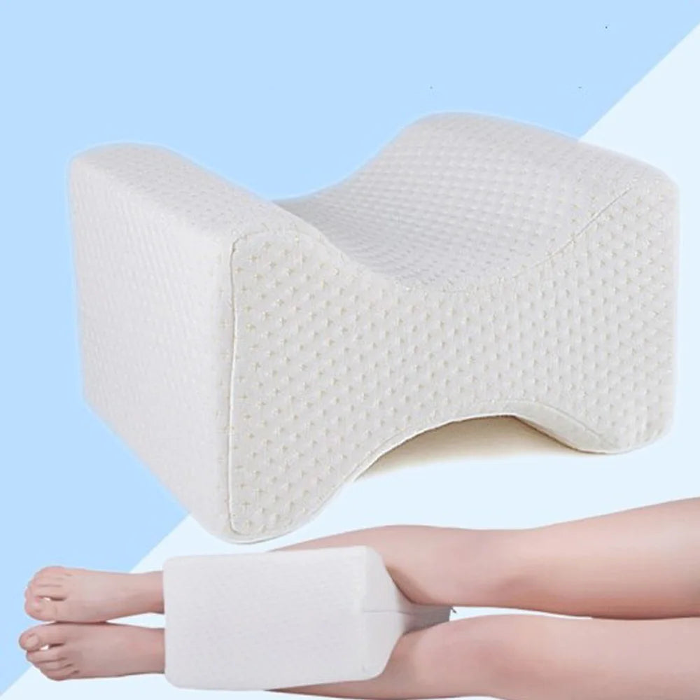 coussin genou mousse mémoire forme hexagonale blanc contemporain texture moelleuse fermeture éclair invisible