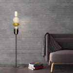 lampe sol moderne rouge blanc doré pied stable minimaliste vitrail led translucent