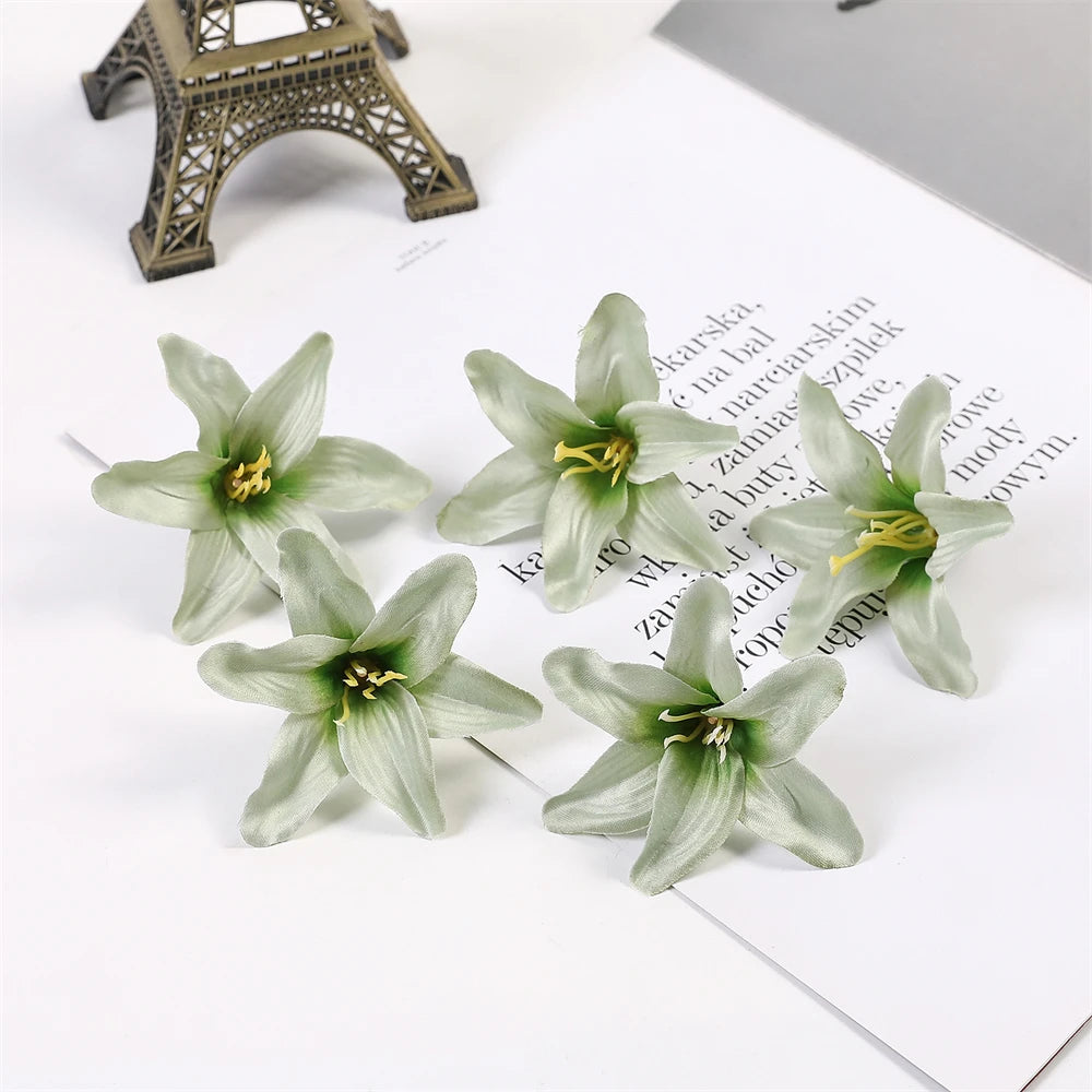 tête fleur lys artificielle soie décoration mariage fête maison bouquet fleurs artificielles décoratives colorées