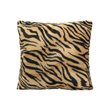 coussin carré moderne imprimé léopard zèbre noir blanc marron beige amovible lavable