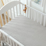 drap housse bébé gris bleu rose jaune motif points polyester coton quatre saisons douillet