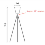 lampe sol bois moderne noir conique mat haut bas toucher interrupteur led 165cm