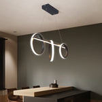 suspension lumineuse moderne blanc noir circulaire contemporaine salon chambre hall