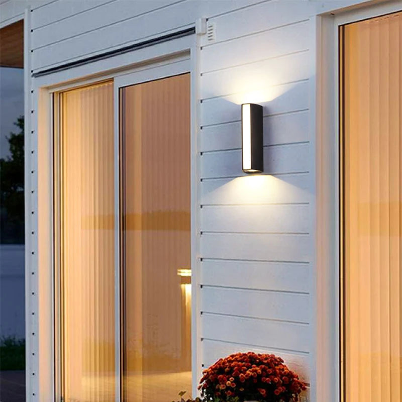 Eclairage led mural moderne imperméable aluminium noir 110 240v ip65 15.5cm 22cm 37cm 60cm