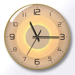 horloge murale moderne abstraite noir doré salon chambre coucher 12 14 16 pouces