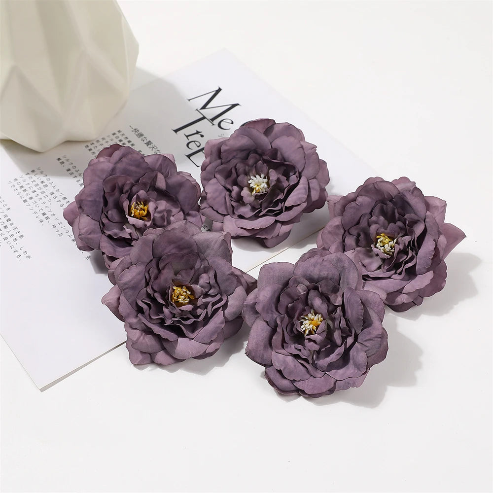 fleurs artificielles roses pivoines soie decoration maison romantique violet blancintérieur mariage