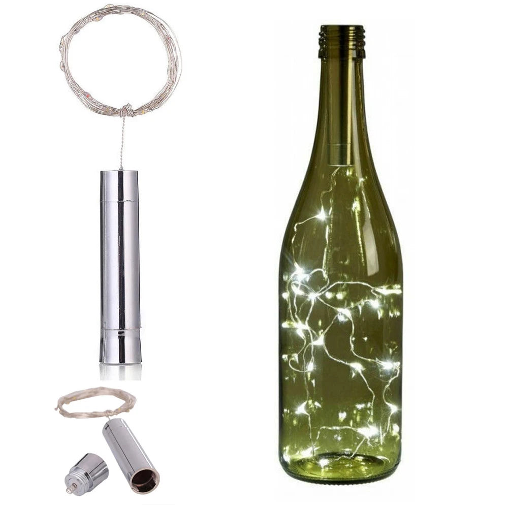 guirlande led forme bouteille vin vert argenté filament spiral moderne noël mariage