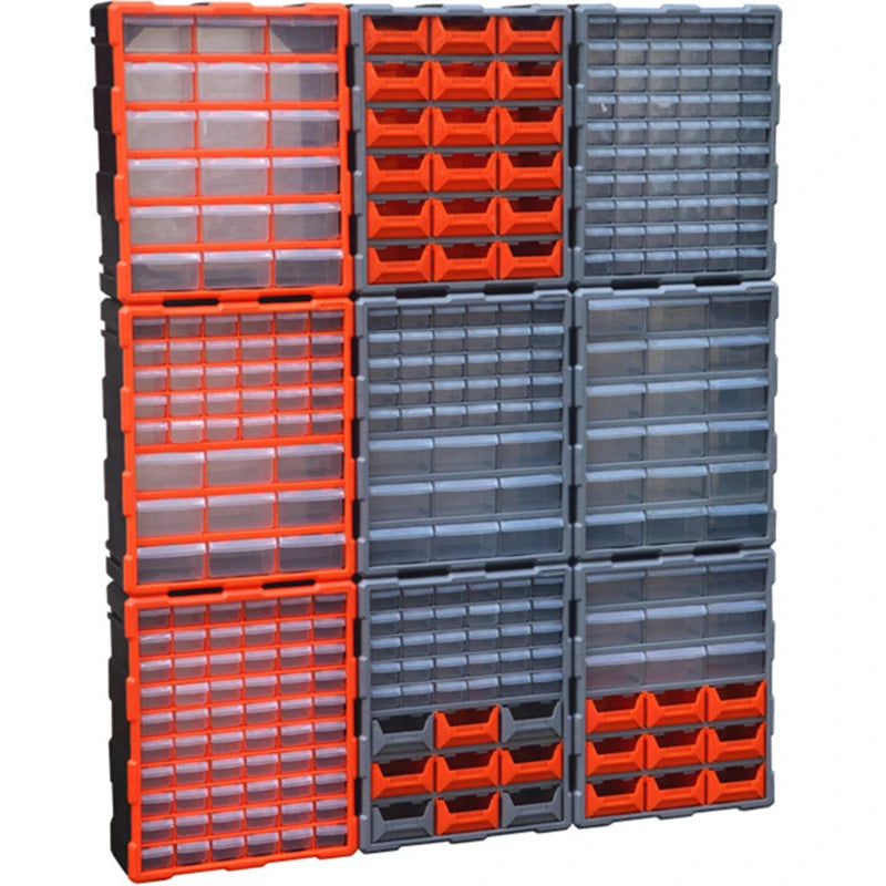 Boîte de rangement tiroir multi-grille jaune et noir pour outils