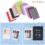 autocollants photo corner protecteurs scrapbooking stickers cadre moderne triangles lignes bleu rose vert