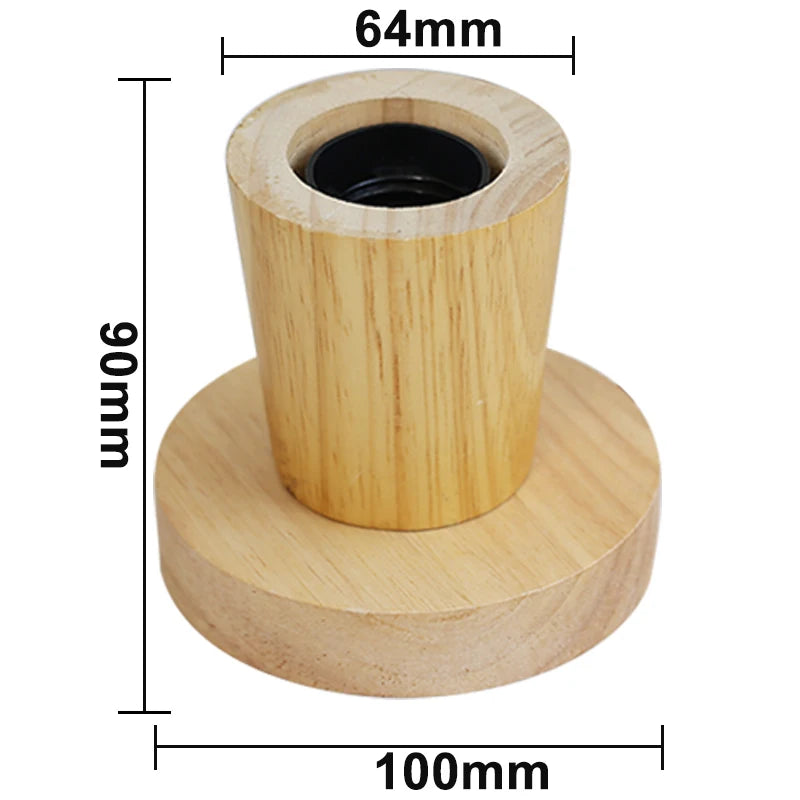 lampe poser moderne minimaliste bois naturel noir interrupteur câble d'alimentation eu
