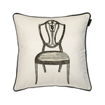 taies d'oreiller blanc motif vintage chaises maison 45x45cm 50x50cm polyester respectueux environnement
