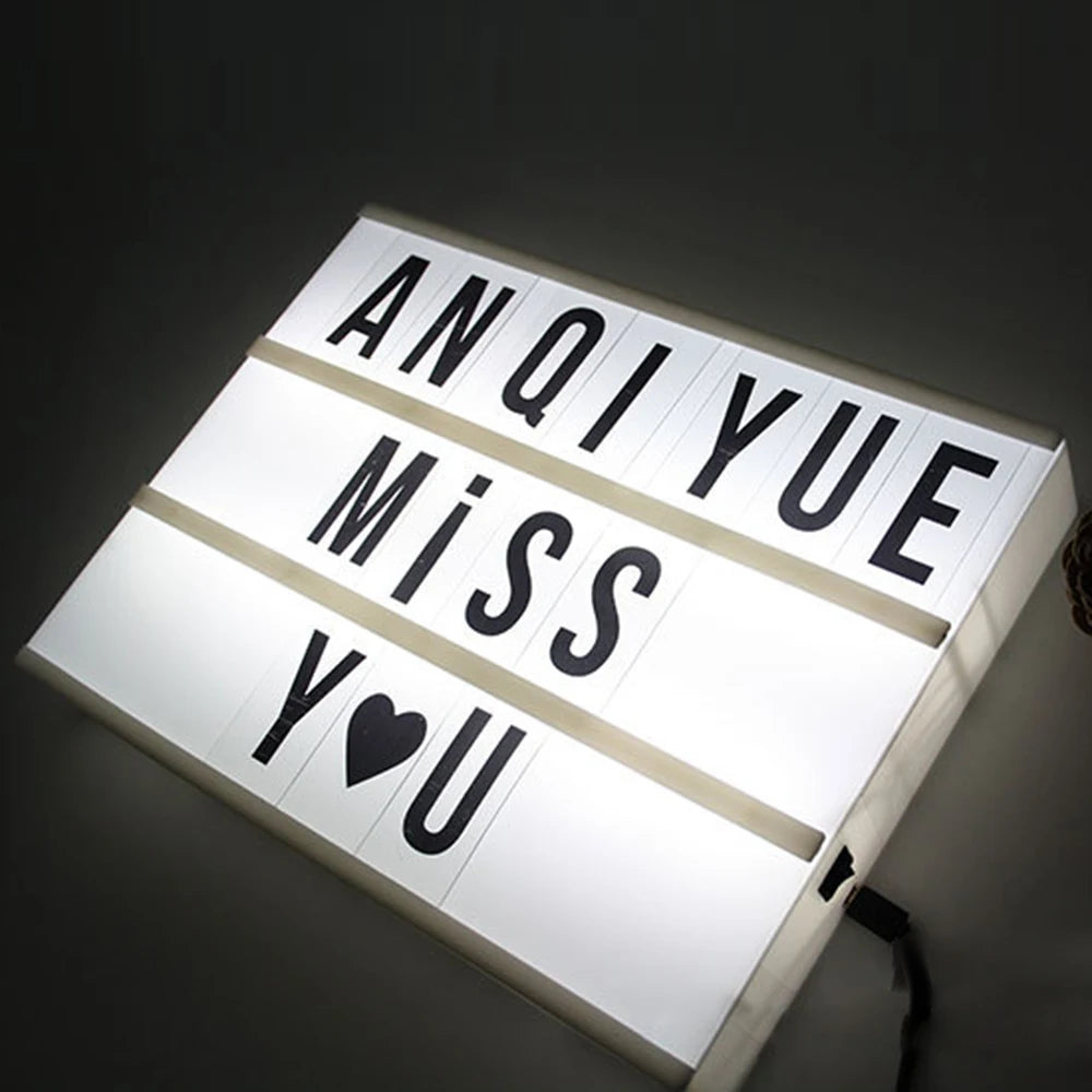 panneau lumineux lettres interchangeables blanc moderne minimaliste clips a4 a5 a6