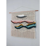 tapis mural décoratif bohème macramé géométrique suspendu artisanal couleurs pastelintérieur