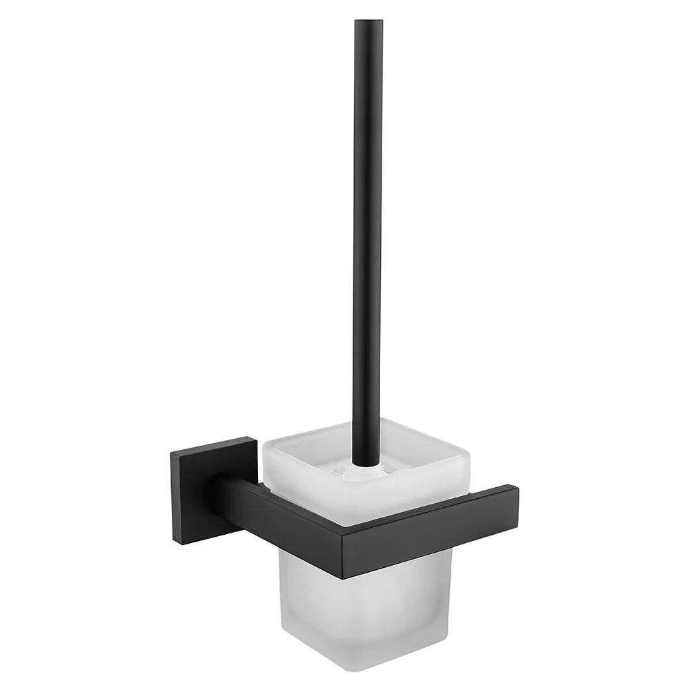 brosse wc murale acier inoxydable noir mat minimaliste salle bain porte brosses fixations