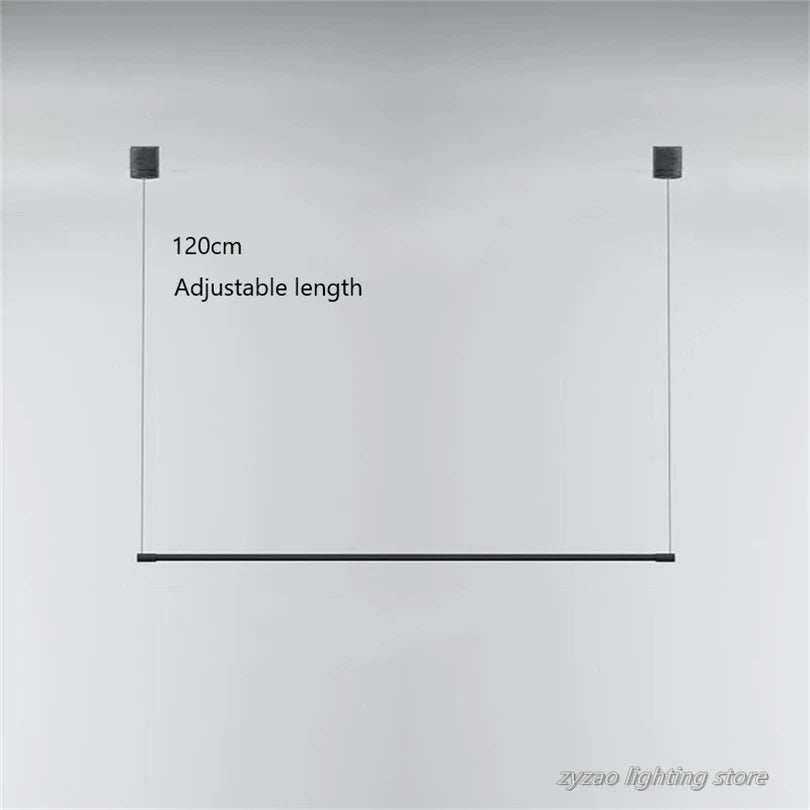 lampe suspendue moderne minimaliste 120cm noir ajustable salon chambre étude
