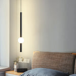 lampe suspendue moderne ampoule led noir blanche sphère lumineuse minimaliste chambre coucherDecoration
