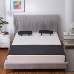 drap noir matelassé solide simple maison lit tête capitonnée pieds dorés