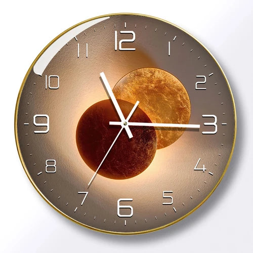 horloge murale moderne abstraite noir doré salon chambre coucher 12 14 16 pouces