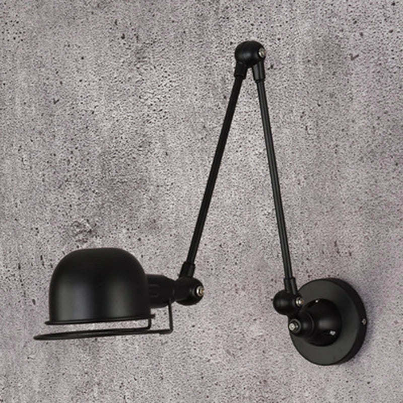 lampe murale rétro LED bras articulé noir doré industrielle éclairage chambre salon étude