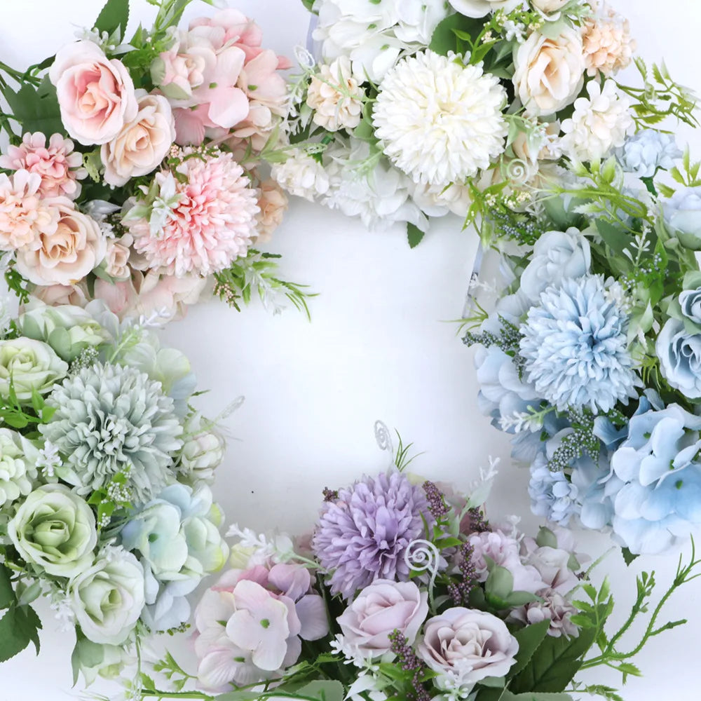 bouquet fleurs artificielles rose clair blanc bleu vert decoration maison classique romantiqueintérieurévénementmariage
