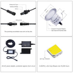 spots led blanc ip67 acier inoxydable moderne adaptateur dc12v câble noir