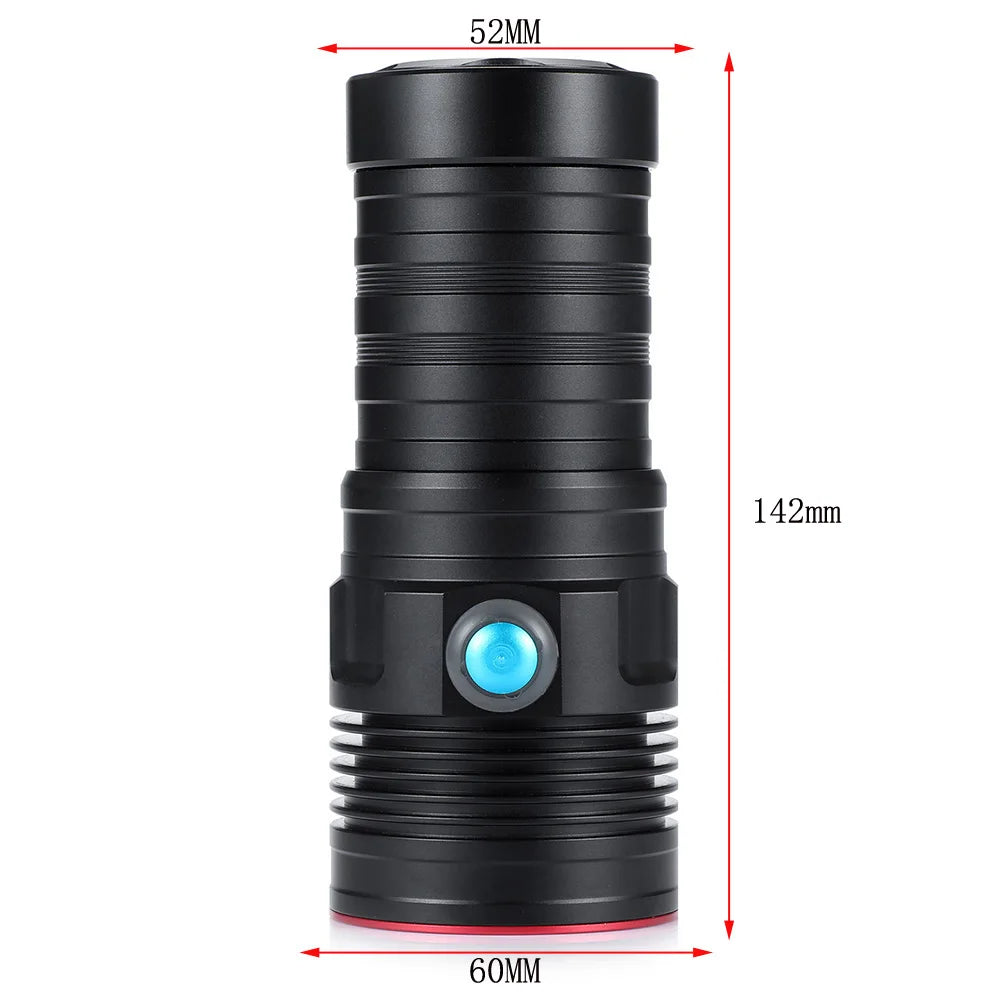 lampe poche rechargeable tactique robuste 100 200m led noire rainurée militaire support métallique