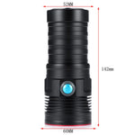 lampe poche rechargeable tactique robuste 100 200m led noire rainurée militaire support métallique